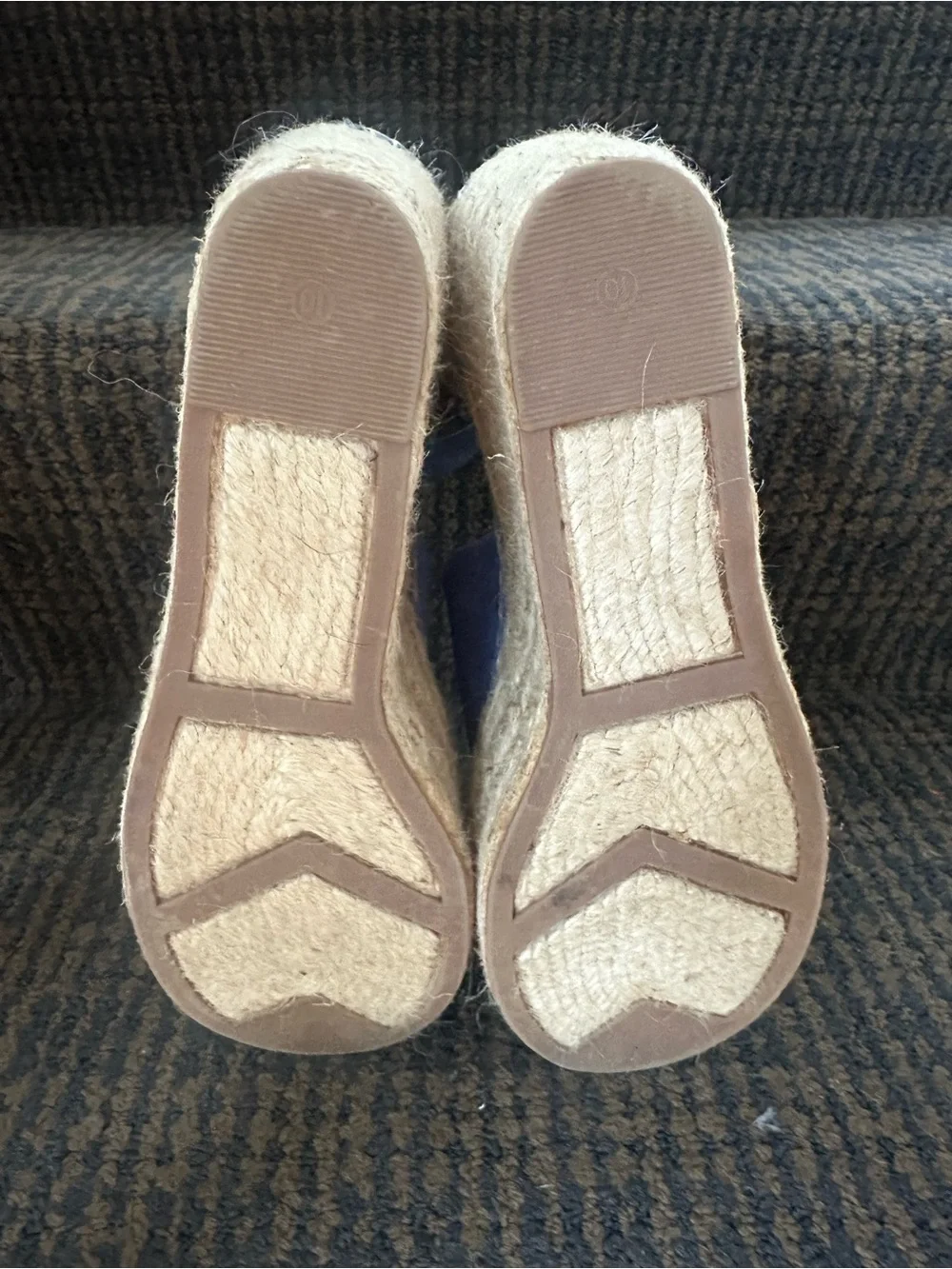 Marc Fisher Blue Suede Espadrille Wedge Sandals - 4 inch heels